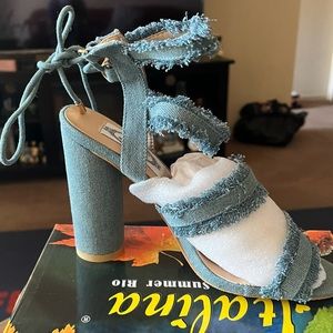 Italiana Summer by Rio -Blue Denim Sandals